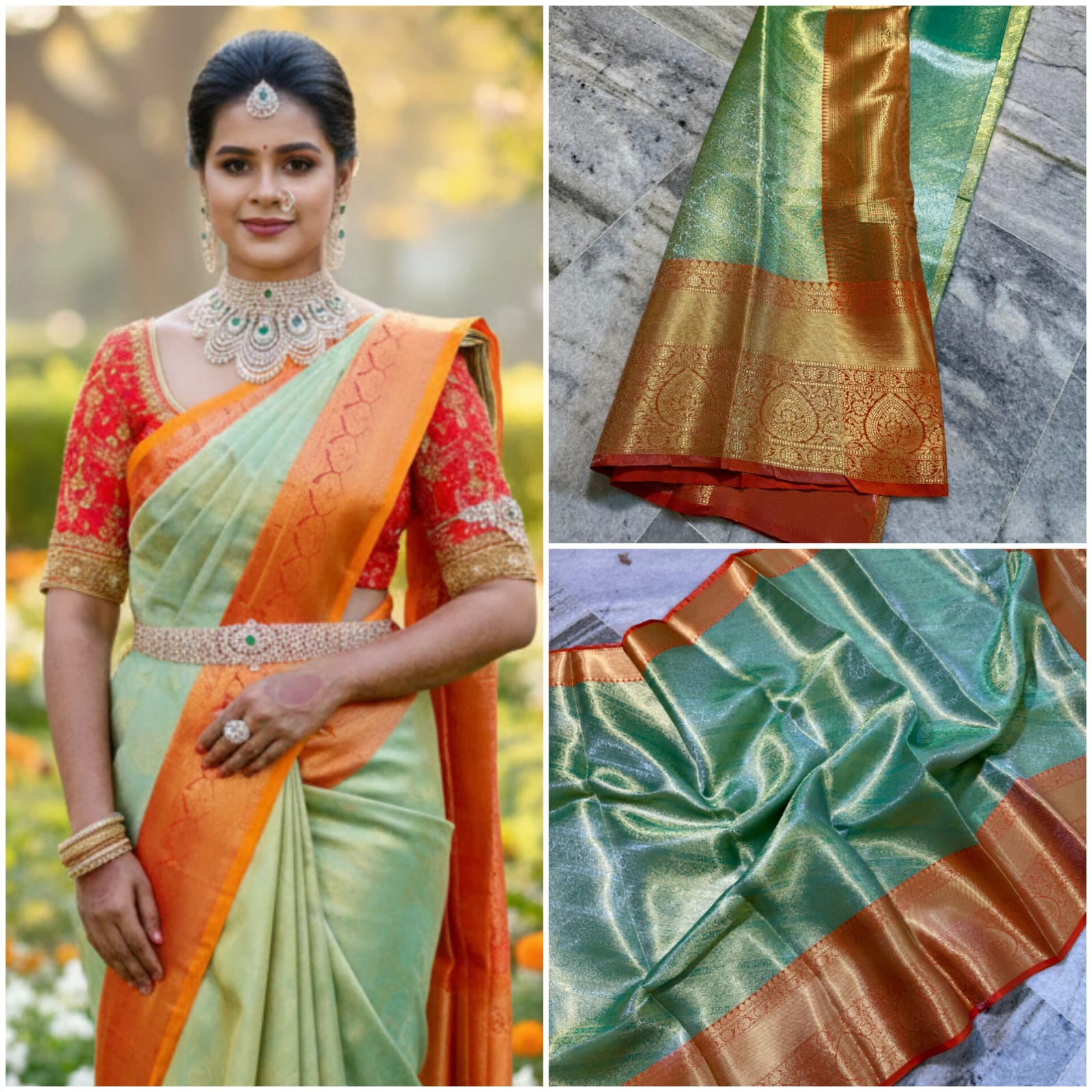 TISSUE FABRIC SAREES 